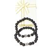 Kép 1/4 - Apa - Fia ásvány karkötők Lávakőből Buddha dísszel és fém köztessel
