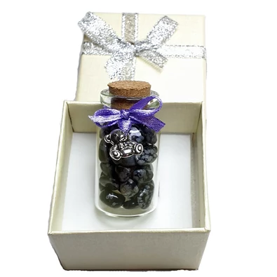 Hópelyhes obszidián szerencse üvegcse