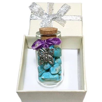 Türkiz szerencse üvegcse