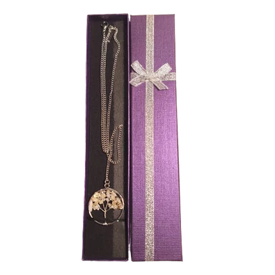 Citrin életfa medál nemesacél nyaklánccal