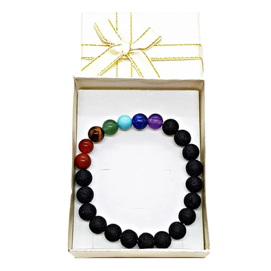 Csakra karkötő Lávakővel