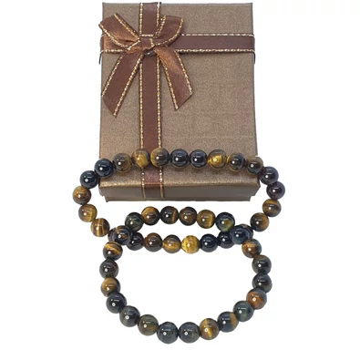 Apa-Fia ásvány karkötő pár a Férfi erő köveivel