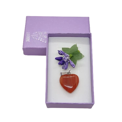 Karneol szív medál (2 cm)