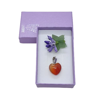 Karneol szív medál (1,5 cm)