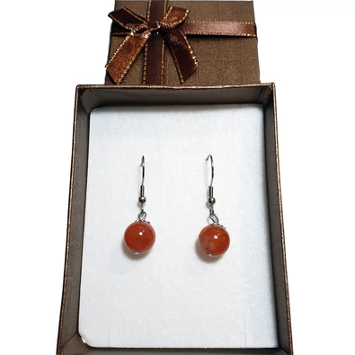 Karneol lógós fülbevaló