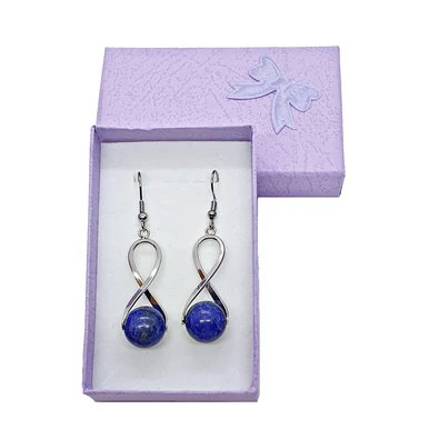 Lápisz Lazuli csavart lógós fülbevaló