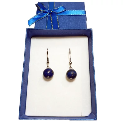 Lápisz Lazuli lógós fülbevaló