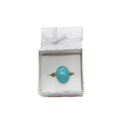 Türkenit kis ovális ásványgyűrű