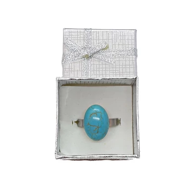 Türkenit ovális ásványgyűrű