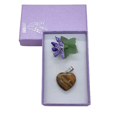 Tigrisszem szív medál (2 cm)