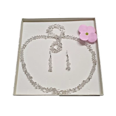 Hegyikristály szemcse garnitúra kristály gyöngy köztessel