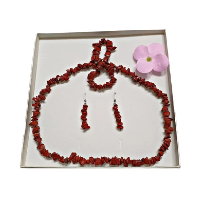 Jáspis (vörös) szemcse garnitúra