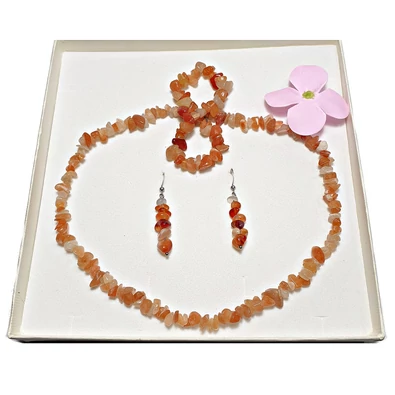 Karneol szemcse garnitúra