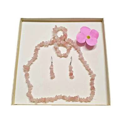 Rózsakvarc szemcse garnitúra