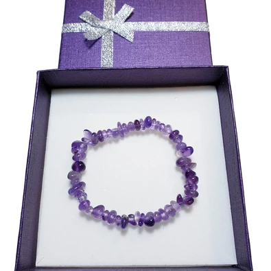 Ametiszt gömbölyített szemcse karkötő - S méret Ametiszt gömbölyített szemcse karkötő - S méret