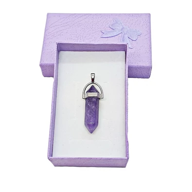 Ametiszt kétcsúcs medál (3,5 cm) Ametiszt kétcsúcs medál (3,5 cm)