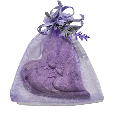 Levendula Álom Kézműves Kecsketejes Szív Szappan Organza díszcsomagolásban Levendula Álom Kézműves Kecsketejes Szív Szappan Organza díszcsomagolásban