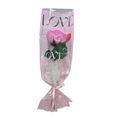 Szappanrózsa szál díszcsomagolásban