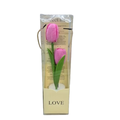 Szappantulipán díszdobozban (2 virágos)