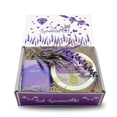 Bőrápoló levendulás díszdoboz Bőrápoló levendulás díszdoboz