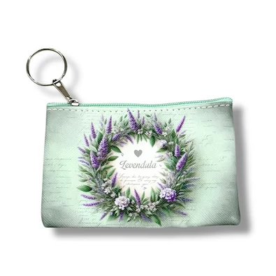 Levendula koszorús műbőr pénztárca