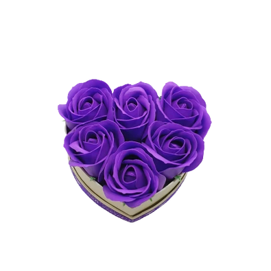 Lila ( örök ) szappanrózsa szív alakú díszdoboz választható manóval Lila ( örök ) szappanrózsa szív alakú díszdoboz választható manóval