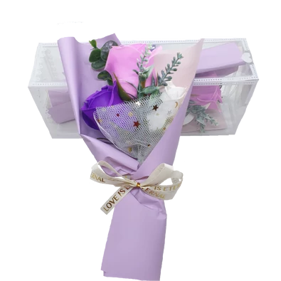 Szappanrózsa csokor díszdobozban választható színben