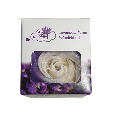 Illatos díszdobozos fehér ,krém (örök) szappanrózsa