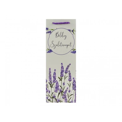 Levendulás italos ajándéktáska "Boldog Születésnapot" felirattal