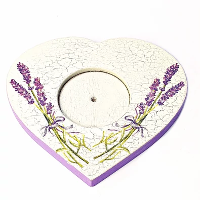 Levendulás gyertyatartó (szív forma)