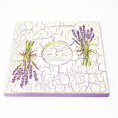 Levendulás gyertyatartó (négyzetes)