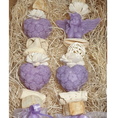 Levendulás illatos  dupla viasz füzér páros ajándékdoboz Levendulás illatos  dupla viasz füzér páros ajándékdoboz