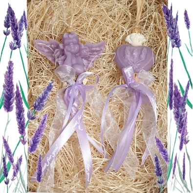 Páros Levendulás illatos viasz füzér ajándékdoboz (választható)