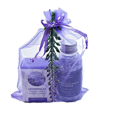 Tihanyi mini levendulás ajándékcsomag szappannal és fürdősóval