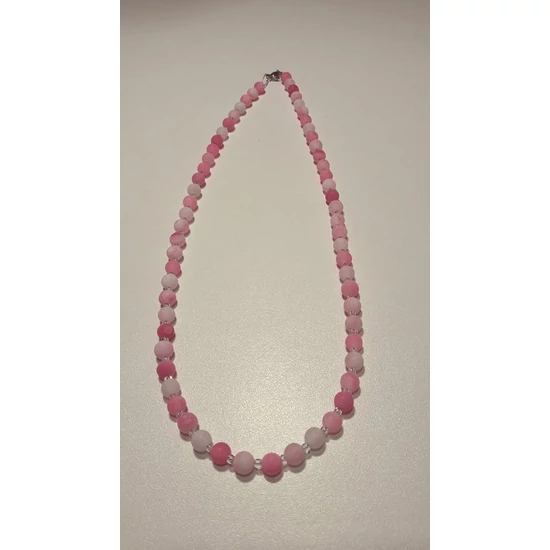Matt pink achát nyaklánc