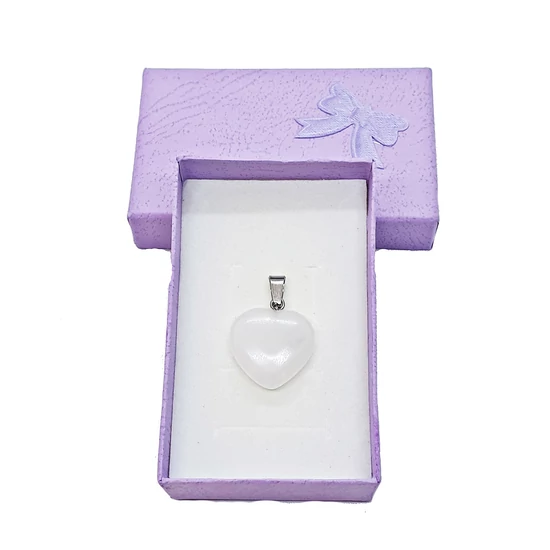 Hegyikristály szív medál (2 cm)